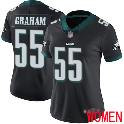 Women Philadelphia Eagles #55 Brandon Graham Black Alternate Vapor Untouchable NFL Jersey Limited Player->nfl t-shirts->Sports Accessory